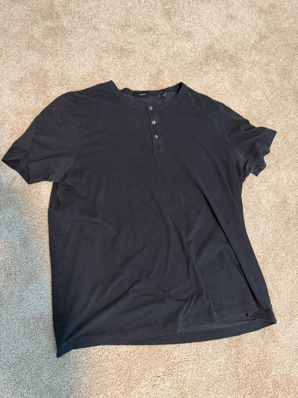Theory Classic Black Henley T-Shirt - Men